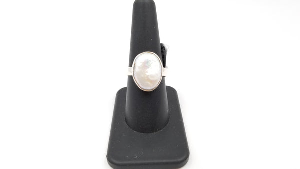 FRESHWATER BAROQUE PEARL STERLING SILVER RING