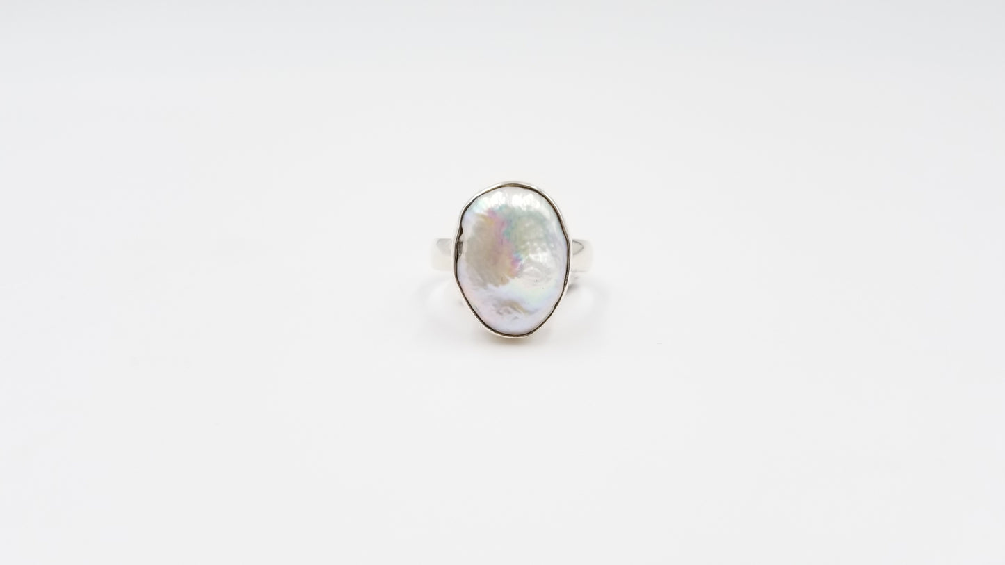 FRESHWATER BAROQUE PEARL STERLING SILVER RING