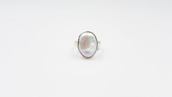 FRESHWATER BAROQUE PEARL STERLING SILVER RING