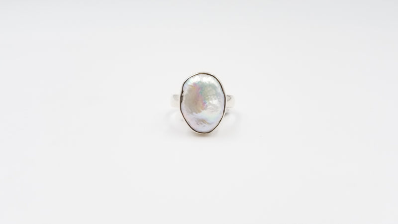 FRESHWATER BAROQUE PEARL STERLING SILVER RING