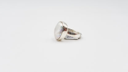FRESHWATER BAROQUE PEARL STERLING SILVER RING