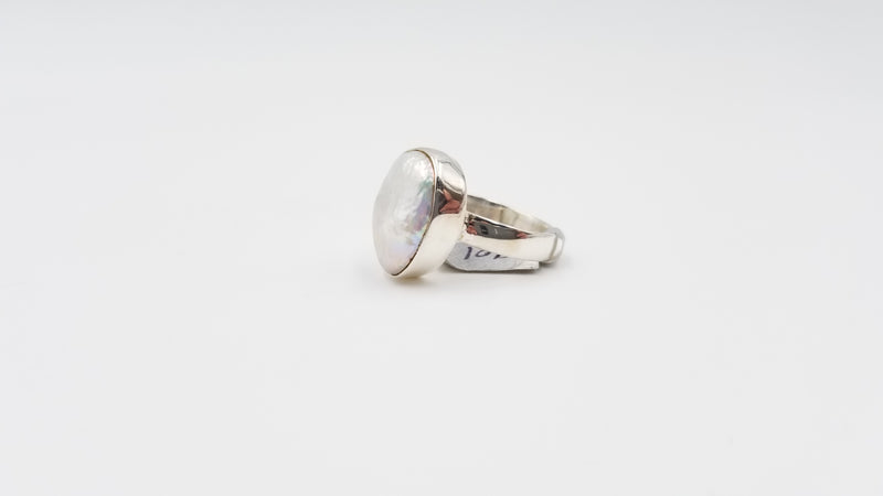 FRESHWATER BAROQUE PEARL STERLING SILVER RING