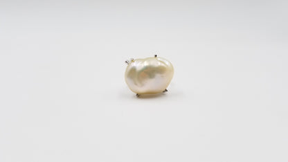 FRESHWATER BAROQUE NUCLEUS PEARL STERLING SILVER RING