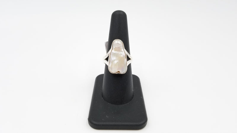 FRESHWATER BAROQUE BIWA PEARL STERLING SILVER RING