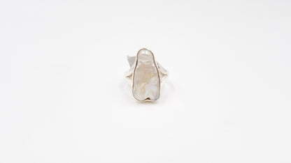 FRESHWATER BAROQUE BIWA PEARL STERLING SILVER RING