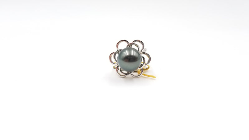 TAHITIAN BLACK PEARL STERLING SILVER RING