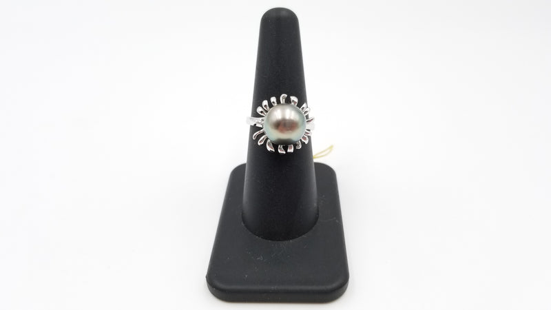 TAHITIAN BLACK PEARL STERLING SILVER RING