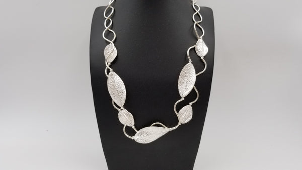 STERLING SILVER TWISTED DESIGNS DOUBLE NECKLACE