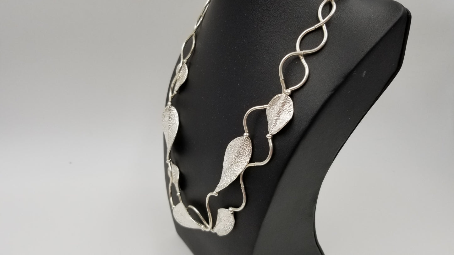 STERLING SILVER TWISTED DESIGNS DOUBLE NECKLACE