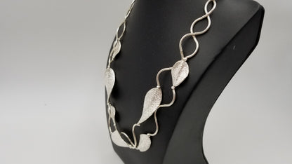 STERLING SILVER TWISTED DESIGNS DOUBLE NECKLACE