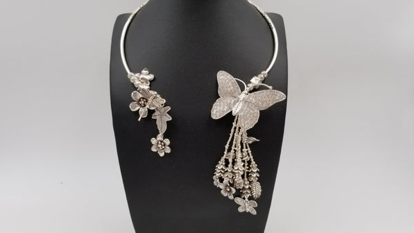STERLING SILVER BUTTERFLY DESIGNS NECK WIRE