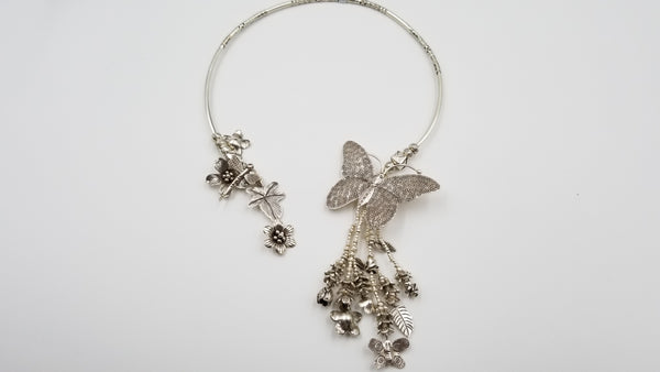 STERLING SILVER BUTTERFLY DESIGNS NECK WIRE