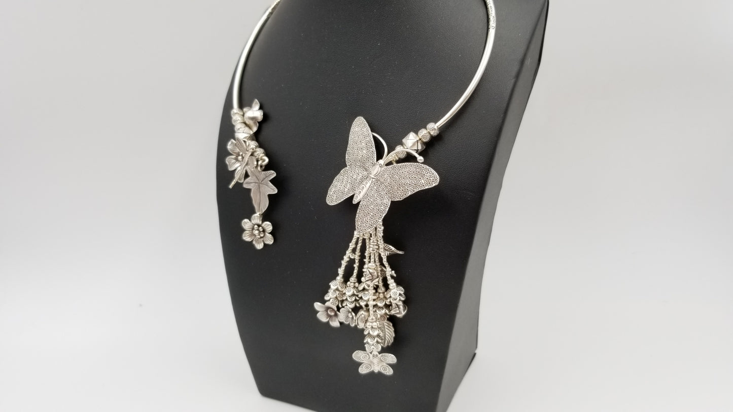 STERLING SILVER BUTTERFLY DESIGNS NECK WIRE