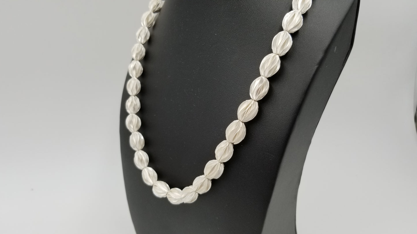 STERLING SILVER MATT FINISHED SPECIAL DESIGNS BEADS UNSTRUNG STRAND