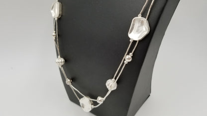 STERLING SILVER SPECIAL DESIGNS MATT FINISHED DOUBLE ROLL NECKLACE