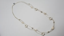 STERLING SILVER SPECIAL DESIGNS DOUBLE LAYERS NECKLACE