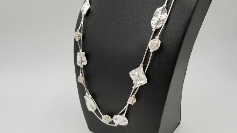 STERLING SILVER SPECIAL DESIGNS DOUBLE ROLL NECKLACE