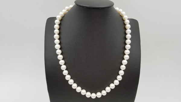 FRESHWATER CULTURE PEARLS 8-8.5 MM 14 KT YELLOW GOLD CLASP CLASSIC STRAND  NECKLACE