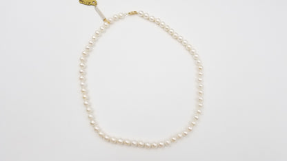 FRESHWATER CULTURE PEARLS 6.5-7 MM 14 KT YELLOW GOLD CLASP 18 " CLASSIC STRAND NECKLACE