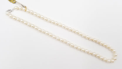 FRESHWATER CULTURE PEARLS 6.5-7 MM 14 KT WHITE GOLD CLASP 18 " CLASSIC STRAND NECKLACE