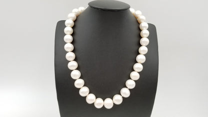 FRESHWATER CULTURE PEARL 12-14 MM CLASSIC STERLING SILVER CLASP NECKLACE