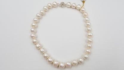 FRESHWATER CULTURE PEARL 12-14 MM CLASSIC STERLING SILVER CLASP NECKLACE