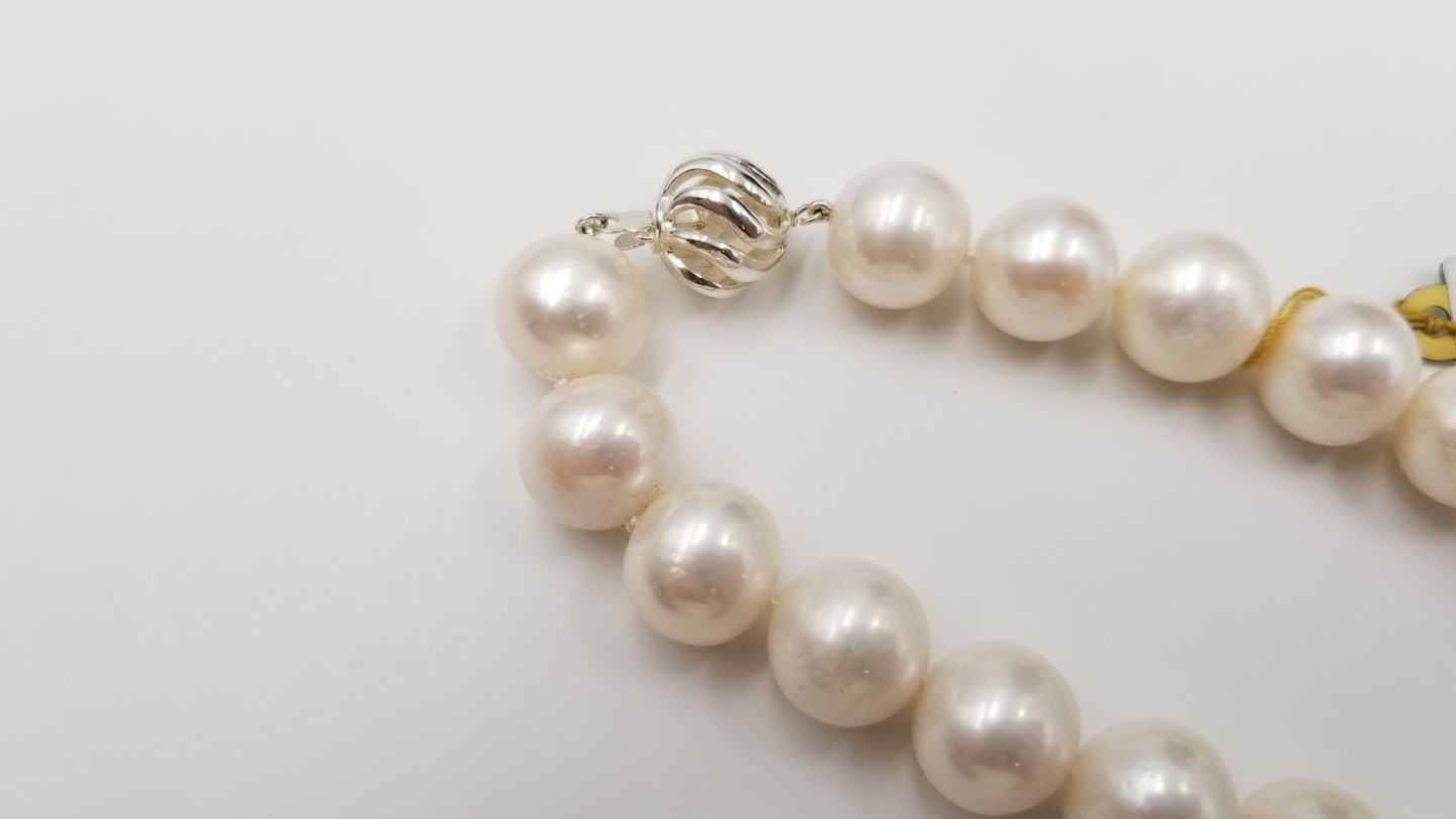 FRESHWATER CULTURE PEARL 12-14 MM CLASSIC STERLING SILVER CLASP NECKLACE