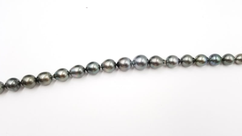 TAHITIAN BAROQUE BLACK PEARL NATURAL COLOR 10-14 MM STRAND 16"