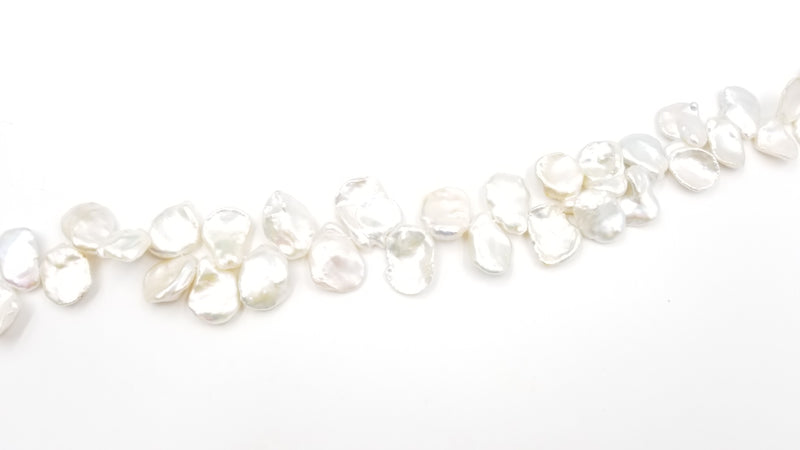 FRESHWATER KESHI PEARL WHITE COLOR 14-19 MM STRAND