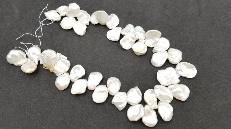 FRESHWATER KESHI PEARL WHITE COLOR 14-19 MM STRAND