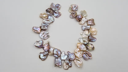FRESHWATER KESHI PEARL MULTI  COLOR LARGE SIZE 15-20 MM STRAND 16 "