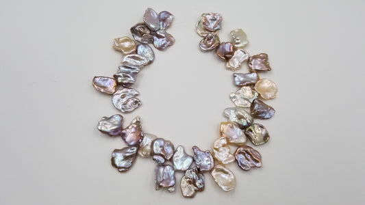 FRESHWATER KESHI PEARL MULTI  COLOR LARGE SIZE 15-20 MM STRAND 16 "