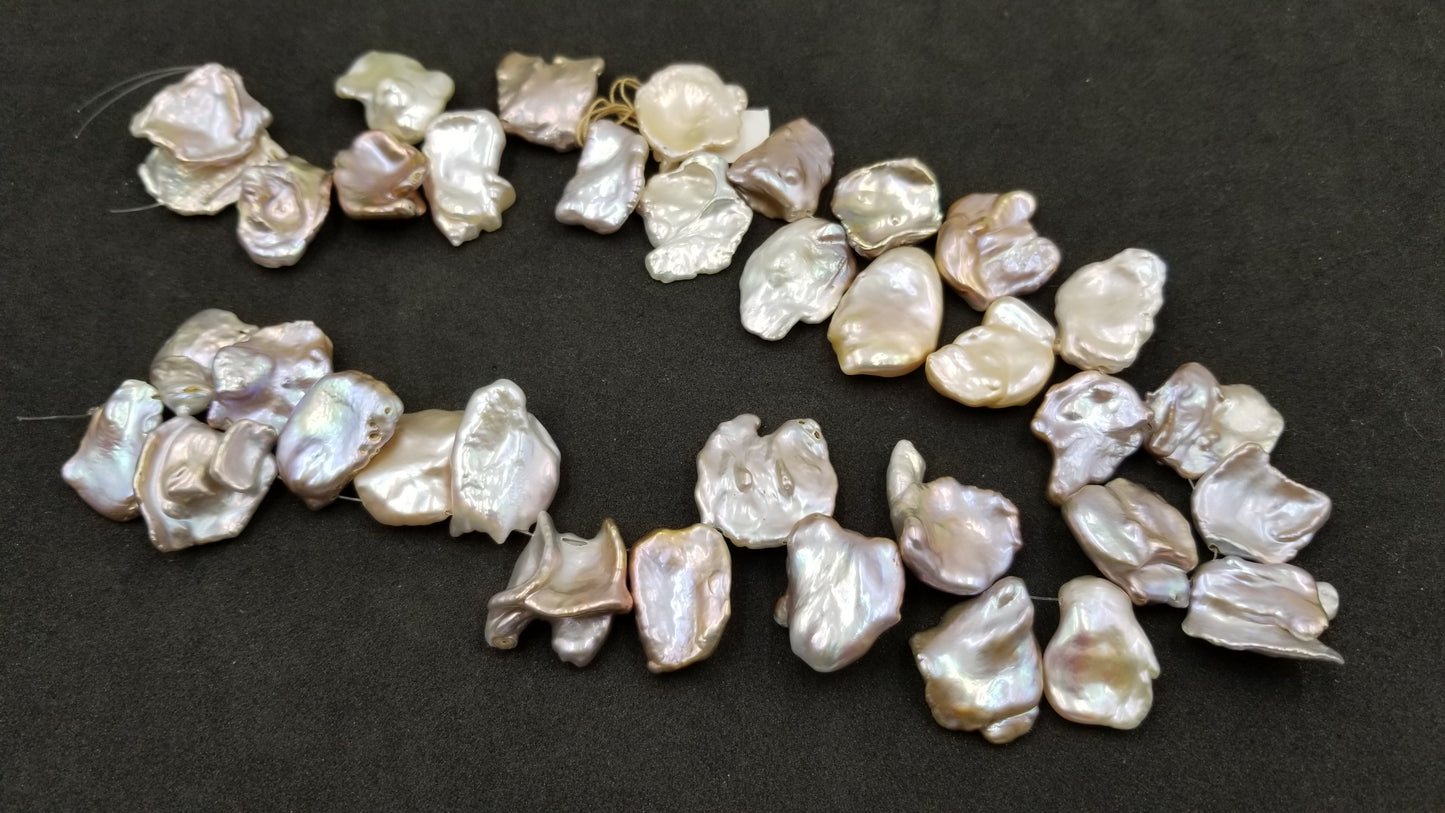 FRESHWATER KESHI PEARL MULTI  COLOR LARGE SIZE 15-20 MM STRAND 16 "