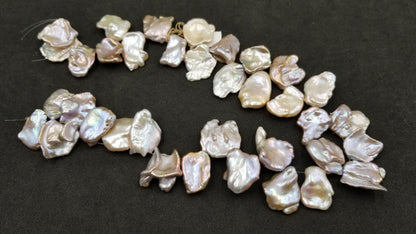 FRESHWATER KESHI PEARL MULTI  COLOR LARGE SIZE 15-20 MM STRAND 16 "