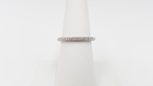 DIAMONDS 0.97 CT 14 KT WHITE GOLD PAVE SET ETERNITY BAND