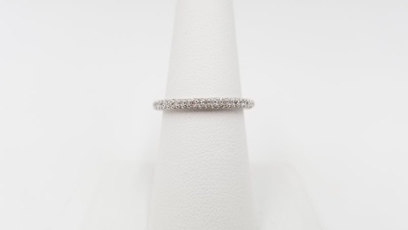 DIAMONDS 0.97 CT 14 KT WHITE GOLD PAVE SET ETERNITY BAND