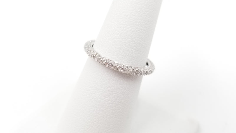 DIAMONDS 0.97 CT 14 KT WHITE GOLD PAVE SET ETERNITY BAND