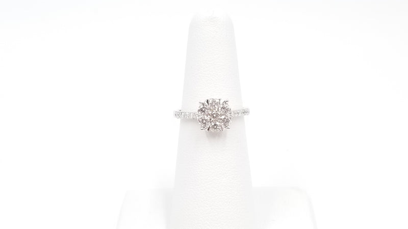 DIAMONDS CLUSTER  18 KT WHITE GOLD RING