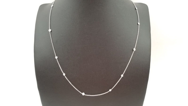 DIAMONDS STATION 18 KT WHITE GOLD 18 " NECKLACE