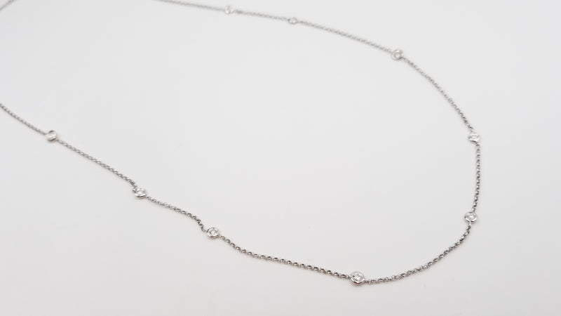 DIAMONDS STATION 18 KT WHITE GOLD 18 " NECKLACE