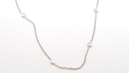 DIAMONDS STATION 18 KT WHITE GOLD 18 " NECKLACE