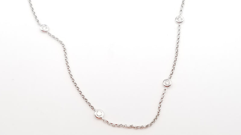 DIAMONDS STATION 18 KT WHITE GOLD 18 " NECKLACE