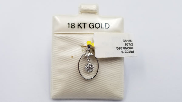 DIAMONDS CLUSTER DESIGN 18 KT WHITE GOLD PENDANT