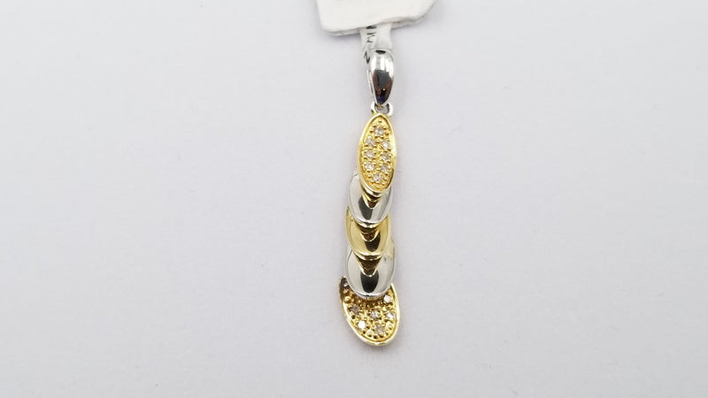 DIAMONDS TWO TONE 14 KT WHITE /YELLOW GOLD DESIGN PENDANT