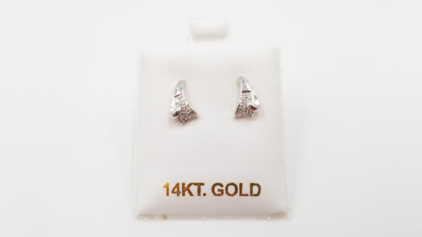 DIAMONDS 14 KT WHITE GOLD PUSH BACK EARRINGS