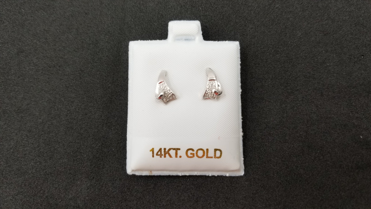 DIAMONDS 14 KT WHITE GOLD PUSH BACK EARRINGS