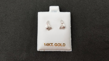 DIAMONDS 14 KT WHITE GOLD PUSH BACK EARRINGS