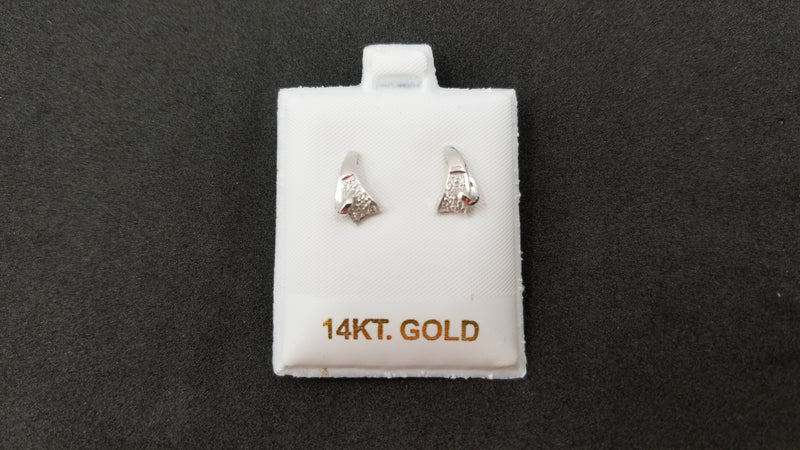 DIAMONDS 14 KT WHITE GOLD PUSH BACK EARRINGS