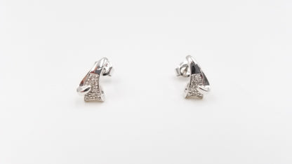 DIAMONDS 14 KT WHITE GOLD PUSH BACK EARRINGS