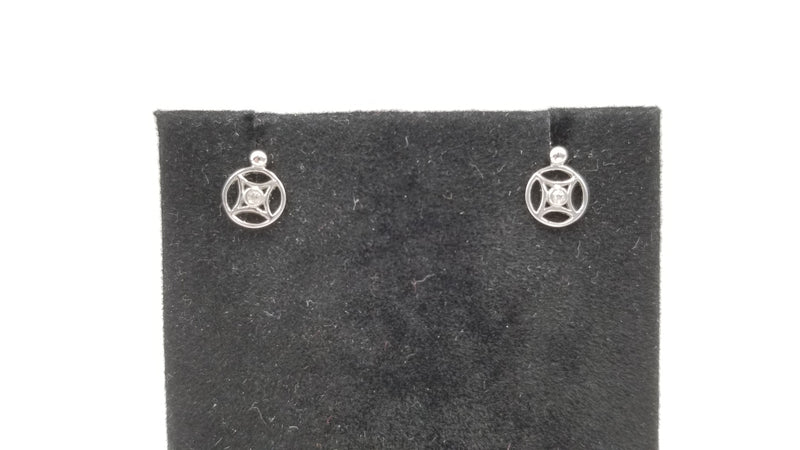 DIAMONDS 14 KT WHITE GOLD PUSH BACK EARRINGS